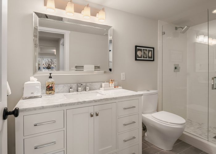 All-white Sammamish bathroom